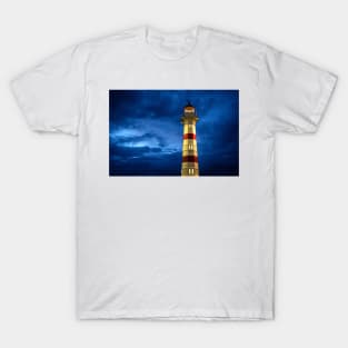 Colorfull lighthouse at night in Malmö Sweden T-Shirt